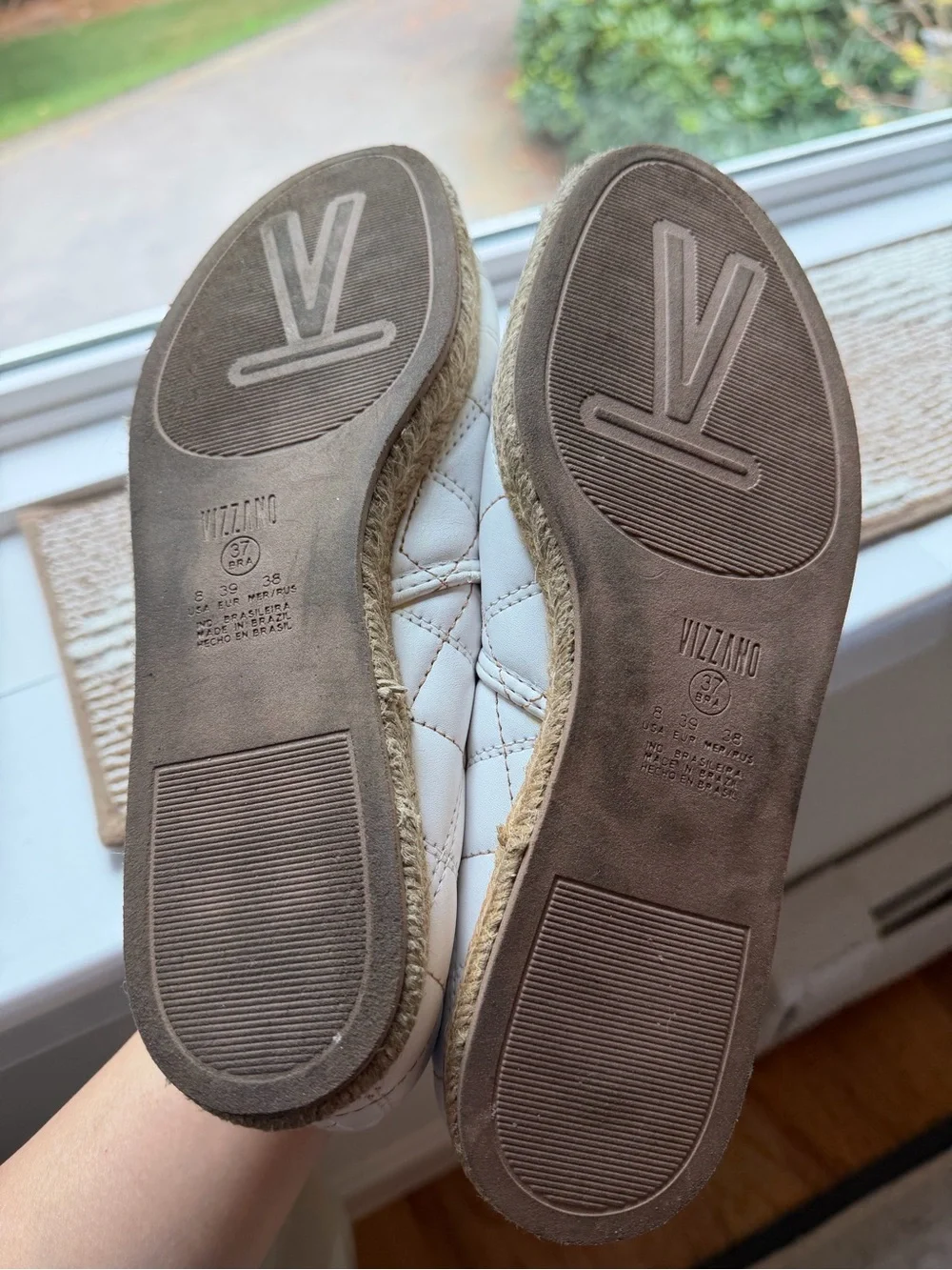 Vizzano White Quilted Espadrille Loafers Women's US 8 / EUR 39 Slip On Casual